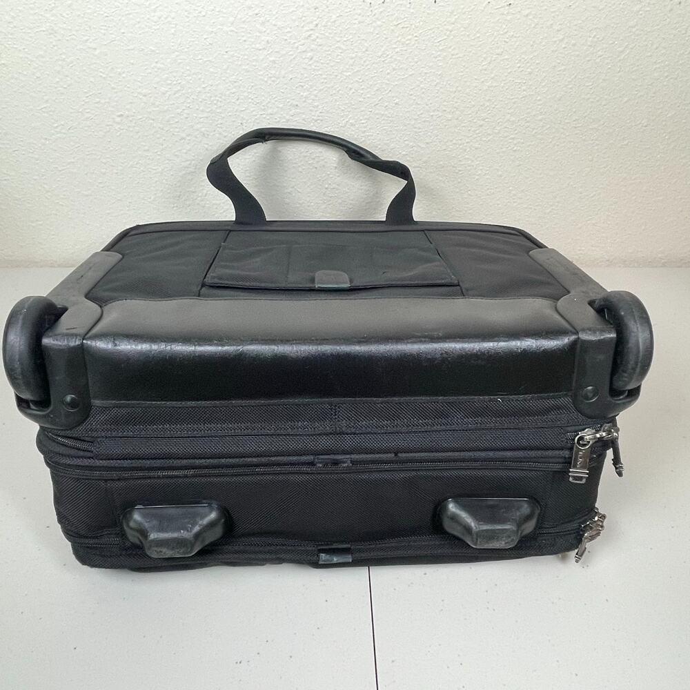 TUMI Alpha 26103D4 Black Nylon Deluxe Expandable Wheeled Rolling Briefcase Bag - Picture 7 of 16